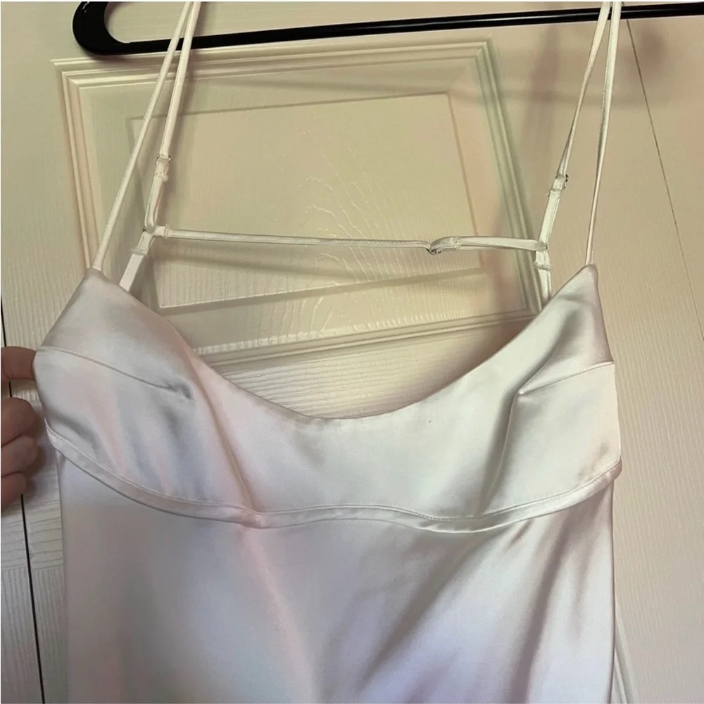 Zara White Satin Maxi Dress - Picture 2 of 3
